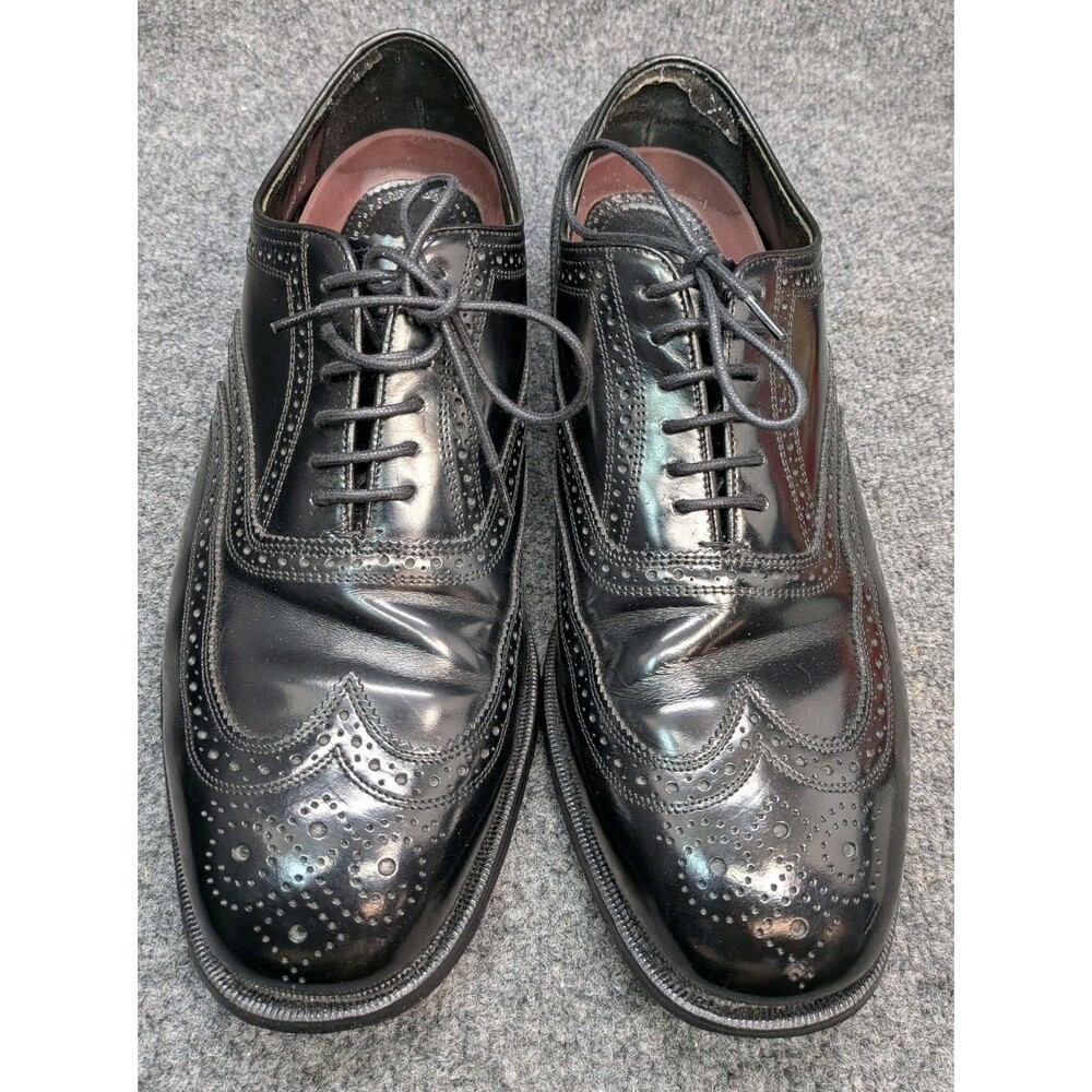 Florsheim Men’s Size 12 Black Leather Wingtip Brogue Oxford Dress Shoes